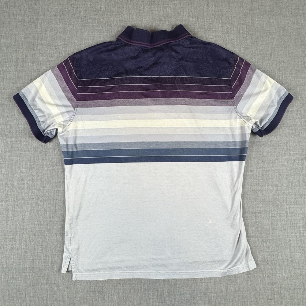 Robert Graham Polo Shirt Mens Large Multicolor Stripe Paisley Cotton Casual - Picture 9 of 13